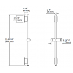Kohler K-26314T-2MB 80cm Statement 花灑支架連連接器 黃銅色